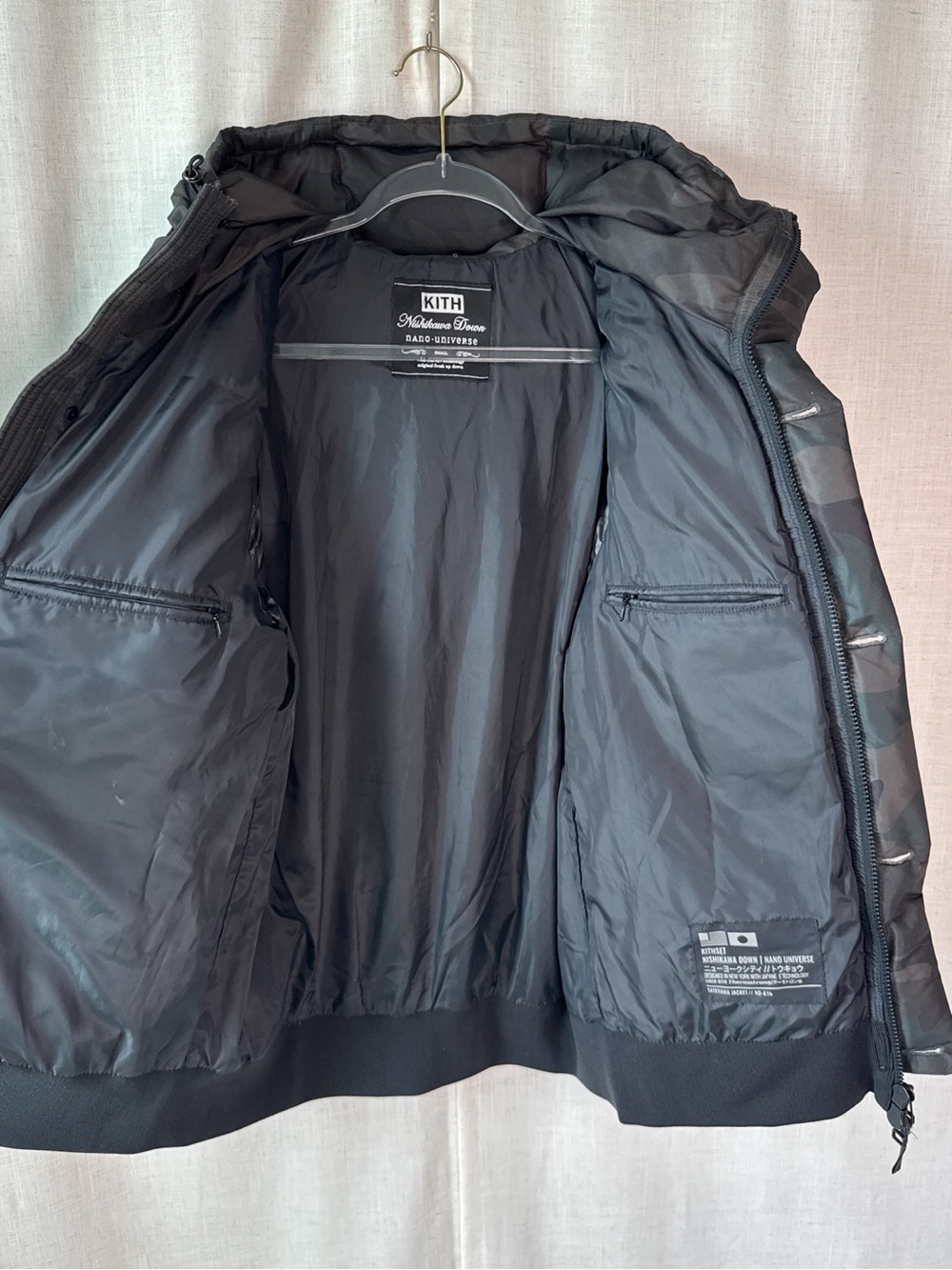 Kith x Nano Universe Nishikawa Down Hooded Puffer Jacket Woodland Camo Small - Picture 5 of 16